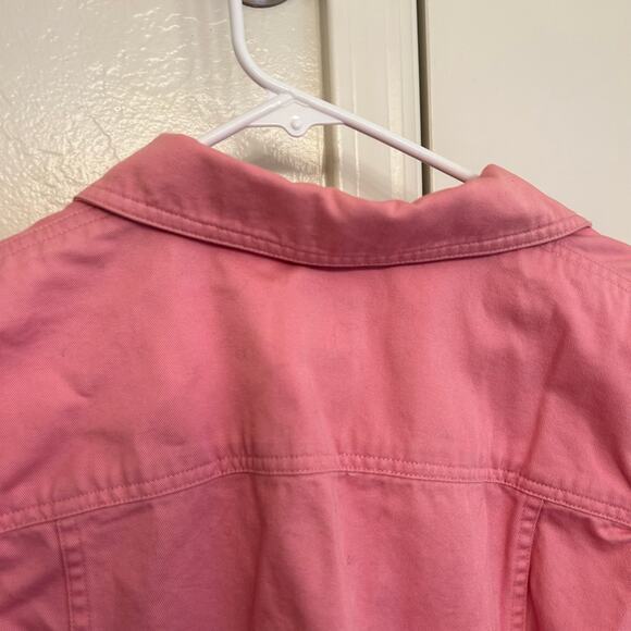 Ralph Lauren Pink Denim Jacket Women’s Size Large Button-Up Classic Jean Style - Picture 7 of 8